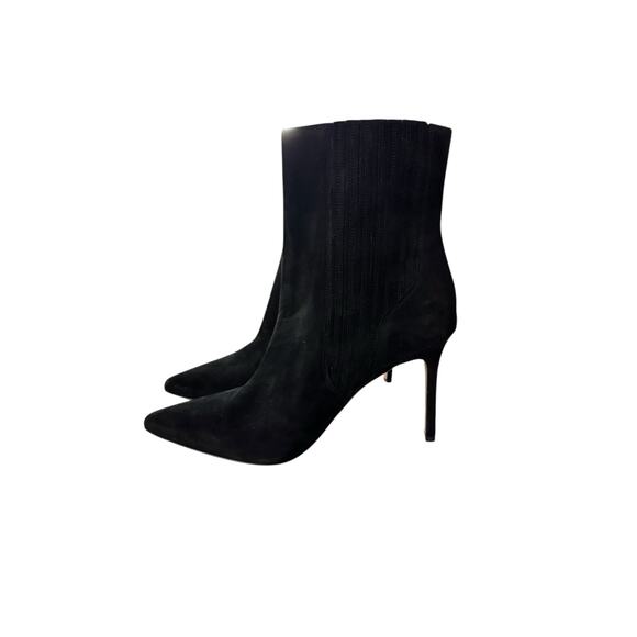 Veronica Beard Lisa Black Ankle Booties Suede - Picture 5 of 13